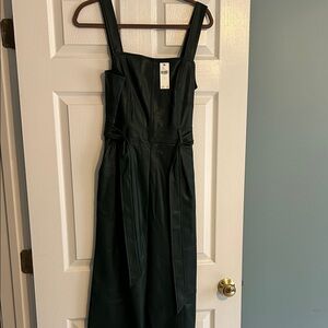 Anthropologie faux leather jumpsuit